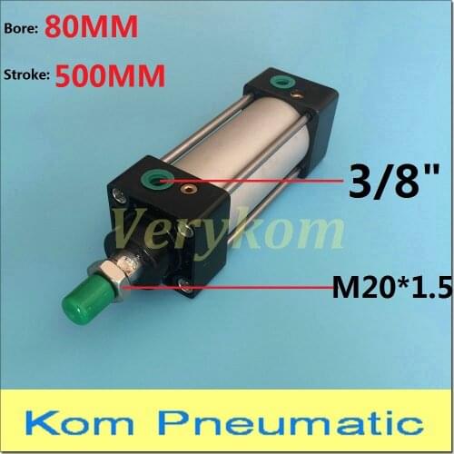 Pneumatic Bore 80mm Stroke 500mm 3/8" bsp SC 80x500 Standard Air Cylinder 80*500 -S Single Rod Pull Piston Double Acting Magnet