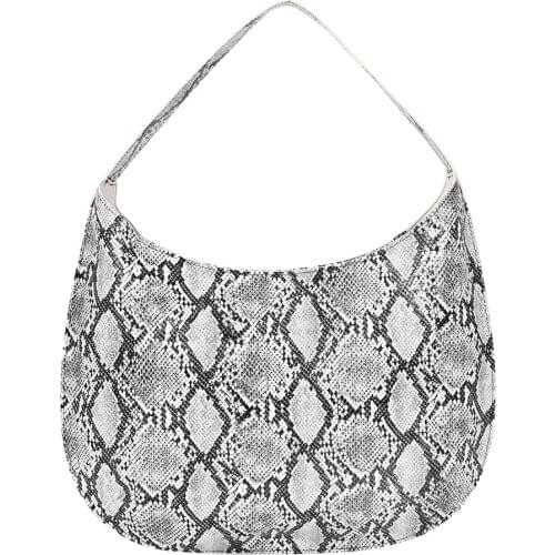 Portable Snake Pattern Top-handle Pouch Women Leather Big Capacity Shoulder Bag Youth Ladies Simple Versatile Bags