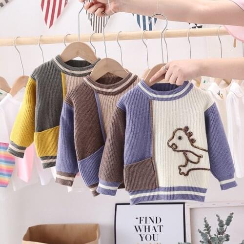 Pullover Spring Autumn Tops Boys Sweater Jacket Coat Kids Knitting Overcoat Outwear Teenager Children Clothes High Quality