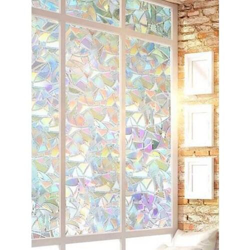 PVC Tinted 3D No Glue Static Decorative Privacy Window Rainbow Films for Stained Glass Self-Adhesive Film Anti UV Glass Sticker