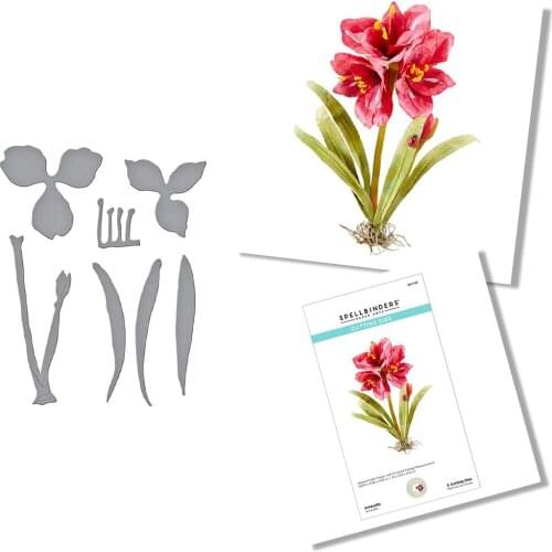 Christmas Metal Cutting Dies 2021 New Flora Series Amaryllis Scrapbook Diary Decoration Stencil Embossing Template DIY Greeting