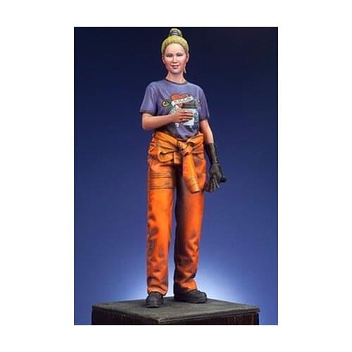 Assembly Unpainted Scale 1/35 modern Machinist woman soldier Historical toy Resin Model Miniature Kit