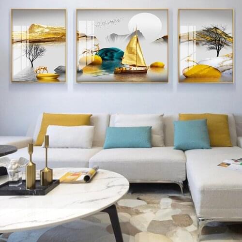 Modern simple home decoration accessories fashion light luxury wall hanging painting three-dimensional living room adornment