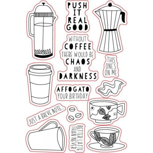 Cup coffee transparent Clear Stamps seal Scrapbook Paper Craft Clear stamp scrapbooking X0422