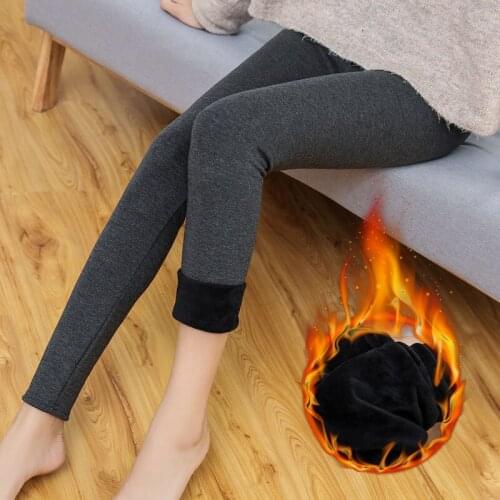 Women Leggings Inside Thicken Fur Warm Leggings Womens Winter Fleece Legging Pants Female Velvet Leggins Elasticity Jeggings