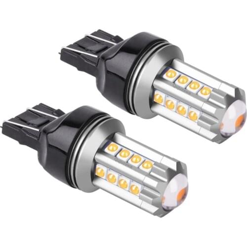 2PCS T20 W21/5W 7443 Super Bright LED Car Tail Brake Bulb Auto Rear Fog Lamp Turn Signals Daytime Running Lights Red White Amber