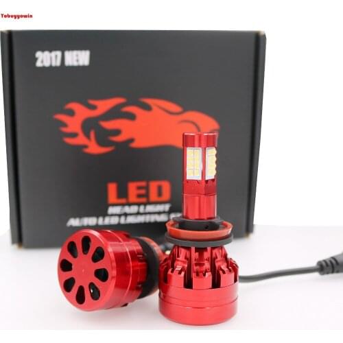 2*X9 H8 H9 H11 LED Car Automobile Headlight Bulbs with Advanced Sharp LED Chip and All-in-One Conversion kit-80W/16000LM/6,000K