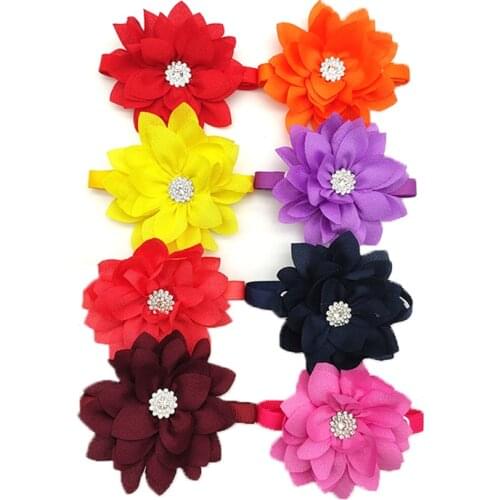 30 Pcs Dog Cat Bow Ties Necktie Flower With Rhinestone Pet Product Dog Accessories Puppy Dog Cat Bow Tie Pet Supplies Dog Tie