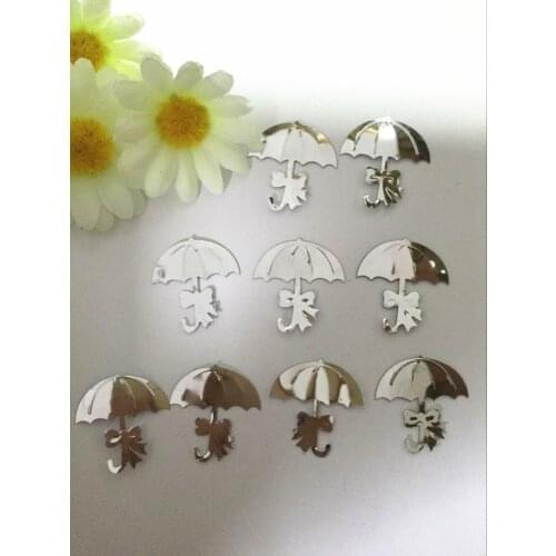 300pcs/lot 23mm Umbrella Sequins For Crafts With Bows PVC Sewing DIY Silver