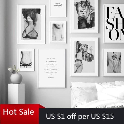 Abstract Fashion Sexy Girl Body Nordic Prints Art Canvas Painting Wall Decor Pictures For Posters Aesthetic Room Decorative