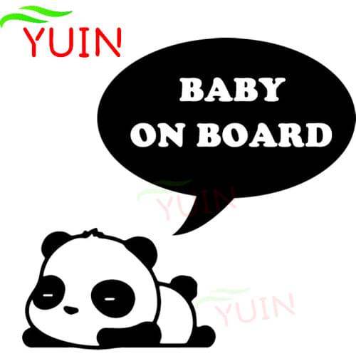 Car Sticker Sleeping Little Panda Baby In The Cars Warning Decals Fashion PVC Auto Parts Body Decoration Sunscreen Cartoon Decal