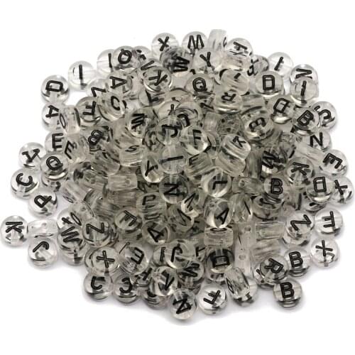 White Mixed Round Acrylic Letter Beads 4x7mm Transparent Loose Spacer Beads For Jewelry Making Diy Necklace Bracelet Accessories