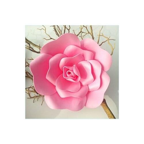 Large PE Foam Flower Flat Bottom Foam Artificial Flower Large Rose Wedding Background Window Decoration