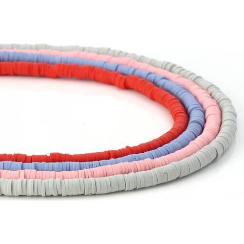 Doreen Box Polymer Clay Katsuki Beads Round Colorful DIY 5mm Dia, Hole: Approx 2.8mm, 39cm long, 3 PCs (Approx 300 PCs/Strand)