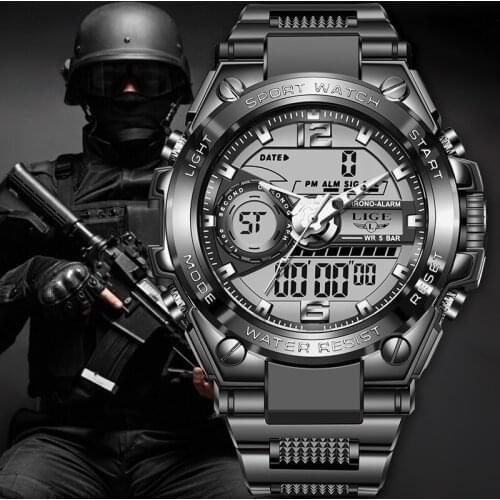 Relogio Masculino 2021 LIGE Watches For Men Top Luxury Brand Business Quartz Men’s Watch Stainless Steel Waterproof Wristwatch