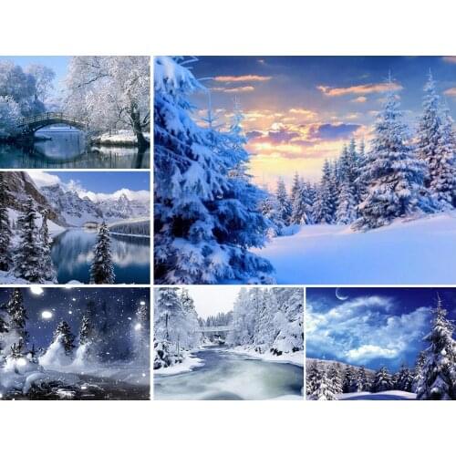 DIY 5D Diamond Painting Full Square Scenery Winter Diamond Embroidery Tree Picture Of Rhinestones Mosaic Crystal Home Decor Gift