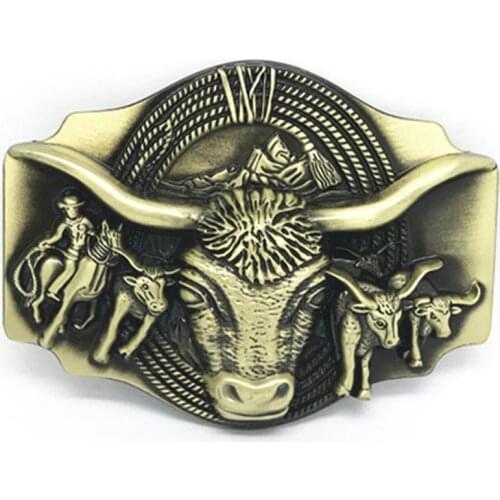 Europe and the United States the most popular western bull bullfighting knight alloy buckle for 4.0 belt