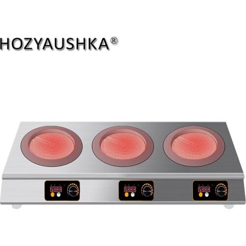 HOZYAUSHKA 2000W*3 three-head high-power titanium crystal panel electric ceramic stove knob + button control