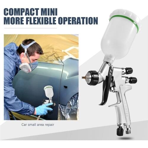 HVLP High Atomization Coating Spray Gun Air Spray Gun for Auto Furniture Small Manual Spray with 250ml Paint Tank 316 Needle