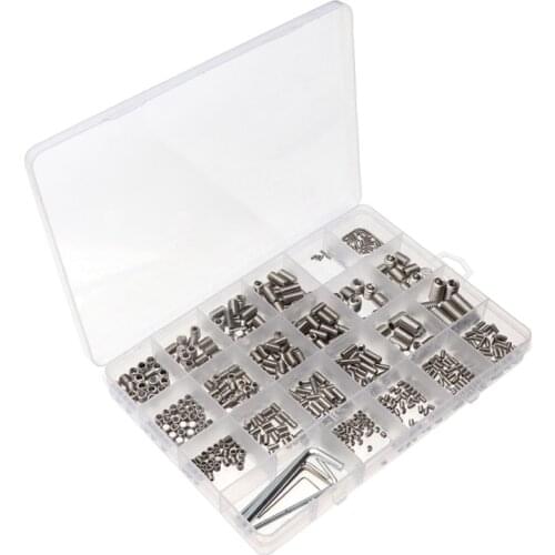 JFBL Hot 660Pcs Boxed 304 Stainless Steel Hexagon Socket Set Screw with Flat End + 6Pcs Wrench Set