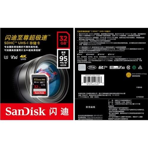 SanDisk Extreme PRO SD Card 32GB SDHC 95MB/S 64GB 128GB 256GB SDXC UHS-I U3 Class10 170MB/S Flash Memory Cards SD Memory Card
