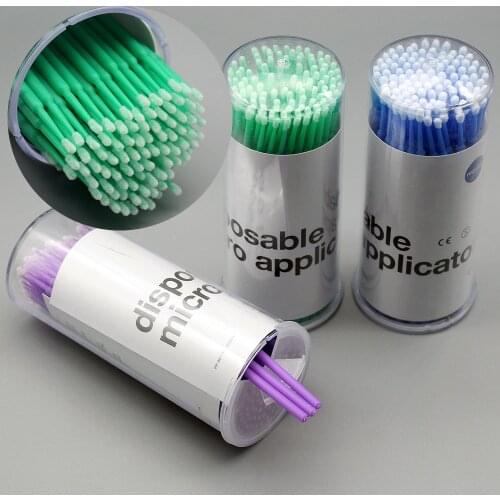 Kimcci 100pcs/lot Disposable Makeup Cotton Swab Eyelash Brushes Micro Mascara Brush Individual Eyelashes Extension Removing Tool