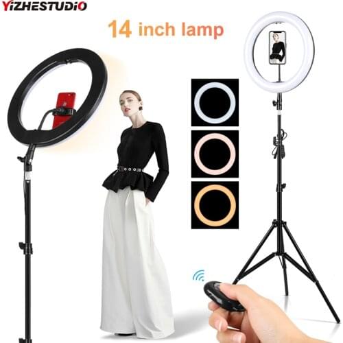 Yizhestudio 14 inch Dimmable Ring Lamp 35cm Photographic Lighting with bluetooth control with Stand for Youtube Camera Photo