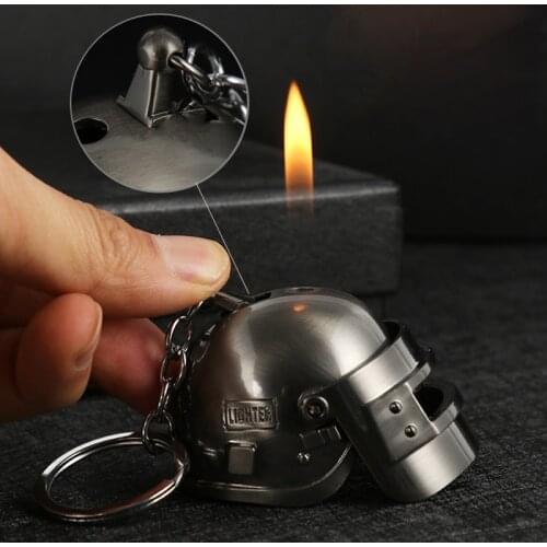 Creative PUBG Gas Lighter Third-level Helmet Metal Lighter Cigar Cigarette Lighters Smoking Accessories Gadgets For Men
