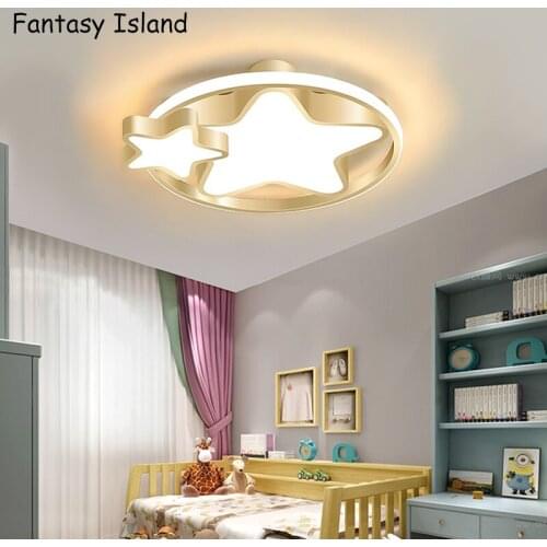 Creative Gold Stars LED Ceiling Lights For Study room Bedroom Childrens room Cute indoor Ceiling Lighting Fixture