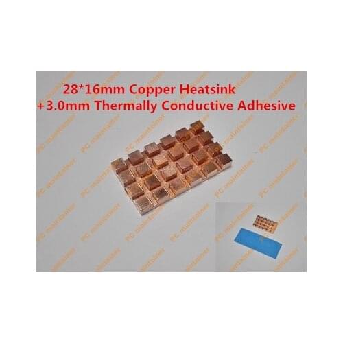 28*16mm Copper Heatsink+3.0mm Thermally Conductive Adhesive Copper MINI PCI-E Interface laptop Wireless Network Card HeatSink