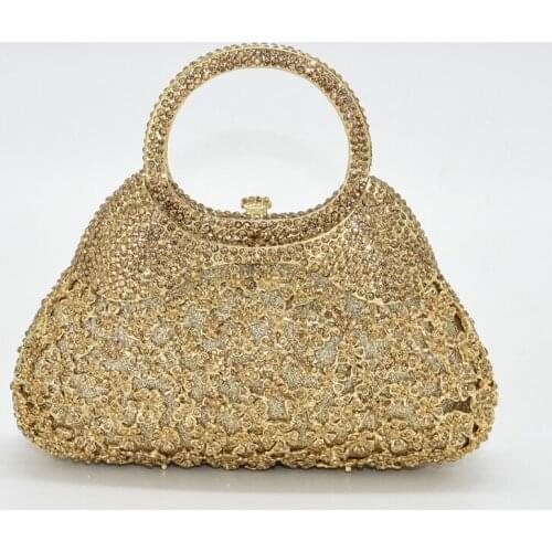 Metal Hollow Crystal Clutch Bag Ladies Evening Clutch Luxury Handbag Ladies Bag Designer Elegant