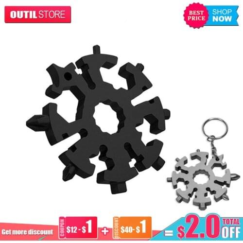 Multi-function 18 In 1 Universal Snowflake Wrench Screwdriver Camping Outdoor Car Auto Tool Spanner Allen Key Llave Hexagon