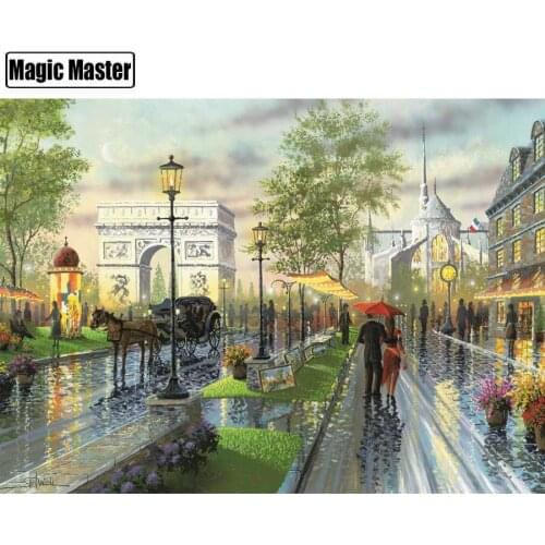 New arrival 5D DIY Diamond Painting Street scenery Diamond Embroidery Sale Rainy day abstract landscape Diamond Mosaic