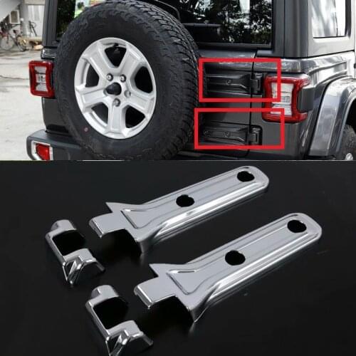 New ABS Chromed Car Rear Door Spare Tire Tailgate Hinge Cover Trims Interior Accessories for Jeep Wrangler JL 2018 2019