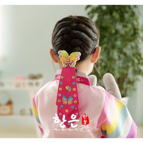 Korean Original Imported Children Embroidered Hair Belt Stage Performance Headdress Red Hair Accessories Scrunchie