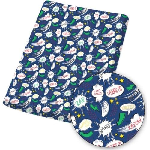 IBOWS Polyester Cotton Fabric Liberty Explosion BANG Printed Fabric for Sewing Home Textile Cloth Bag Material 45*145cm 80g/Pc