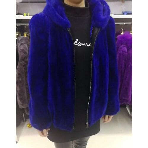 Luxury Genuine Piece Mink Fur Coat Jacket Autumn Winter Women Fur Warm Outerwear Coats
