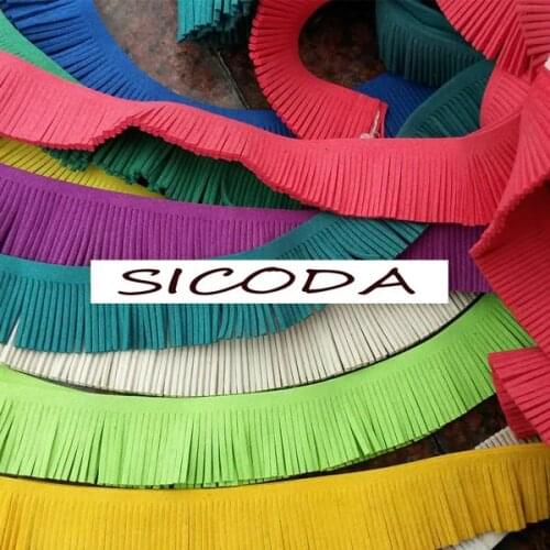 SICODA 5meters Multicolor Fashion Suede Leather Trimming Lace Height 30mm Diy Handmade Clothes Accessory earring making