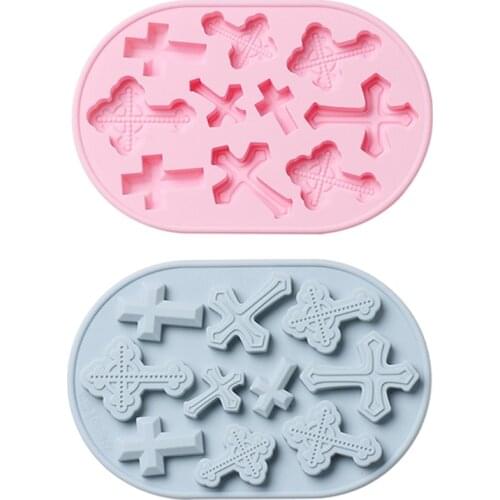 Silicone Cross Mold 2021 New DIY Baking Tray Chocolate Cake Candy Fondant Baking Mould Decoration Pudding Soap Mould