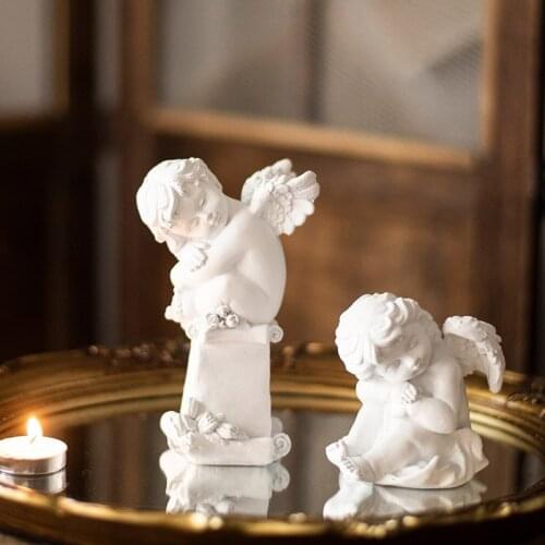 Nordic retro angel plaster miniature resin little angel window decoration home wedding desktop decoration accessories crafts