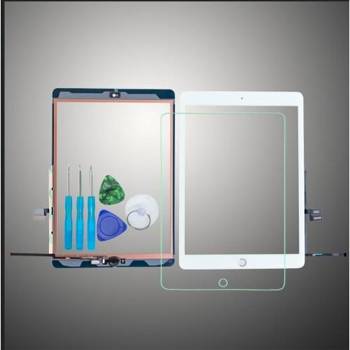 Touch Screen digitizer Glass for iPad 2019/2020 A2197 A2198 A2200 A2270 A2428 With Home Button+Flex Cable +Tools+tempered Glass