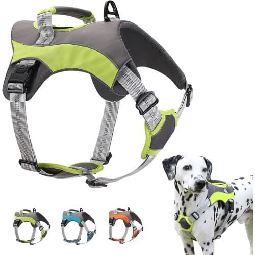 Dog Harness No Pull Reflective Nylon Dog Vest Adjustbale Safety Dog Harness Outdoor Walking For Medium Large Dogs Pet Supplies
