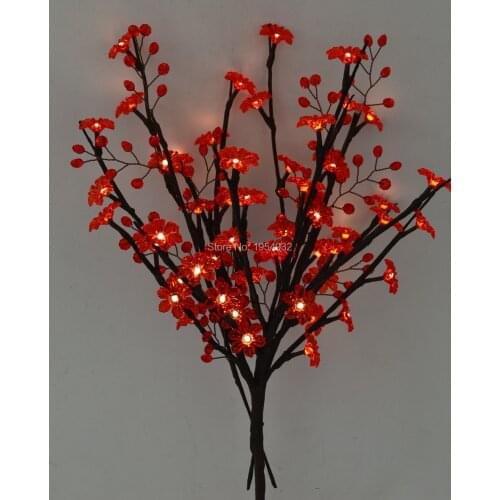 LED Adaptor Type Acrylic Flower & Beads Branch Light 20" 60LED AA Standard Acrylic 3cm Diameter Flower plus Acrylic 1cm Beads