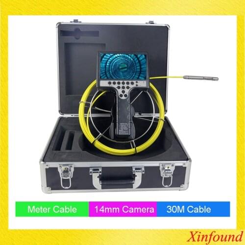 14mm 512HZ Video Pipe Inspection Camera Drain Sewer Detection Borescope Endoscope System Kit Handheld 7'LCD DVR For Closestool