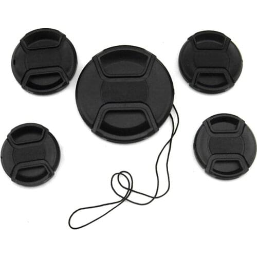 100pcs/lot Camera Center Pinch Front Lens Cap 37 39 40.5 43 46 49mm 52mm 55mm 58mm 62mm 67mm 72mm 77mm 82 86mm Protected Cover