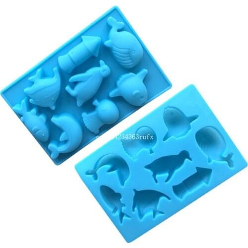 100pcs Sea World Silicone Chocolate Mold Fish Shape Silicone Soap Mold Cake Decorations Bakeware ToolIce Candy Gummy Soap Mould