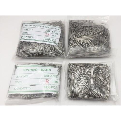 1000PCS 8mm-15mm Watchmakers Watch Spring Bars Strap Link Pins Stainless Steel Repair Kit Tool