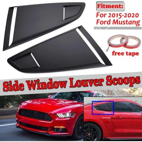 2PCS Car Raer Window Quarter Car Side Window Quarter Rear Louver Side Vent Scoop Cover For Ford For Mustang 2Dr 2015-2020