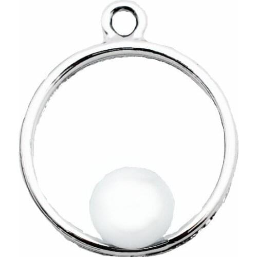 20pcs/lot Hollow Out Simple Round Pearl Dangle Charms Lobster Clasp Charms For Women Earring Necklace Bracelet DIY Jewelry