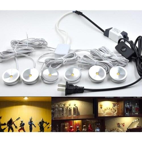 3/4/5/6/7/8/9/10/11/12pcs each set 1W Led Puck Light Led Kitchen Under Cabinet Lights